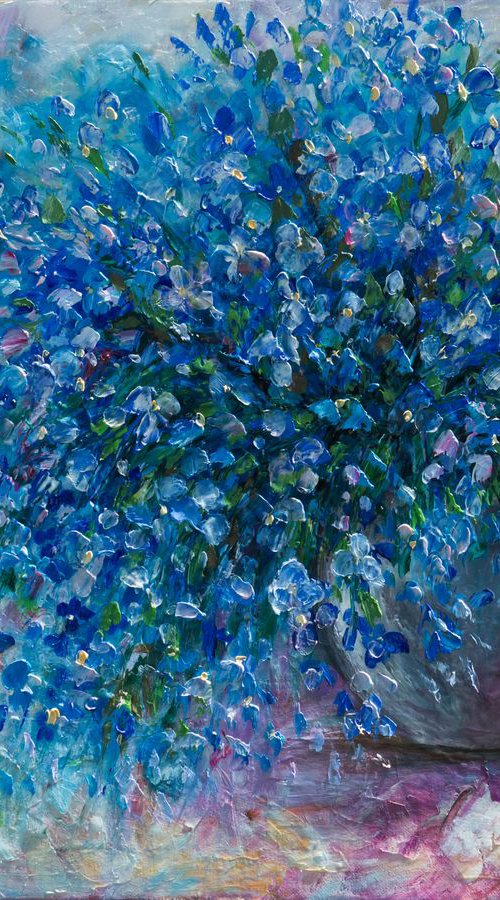 The Sublime Beauty of Forget-me-nots - An Oil Painting Masterpiece by Lena Owens at OLena Art