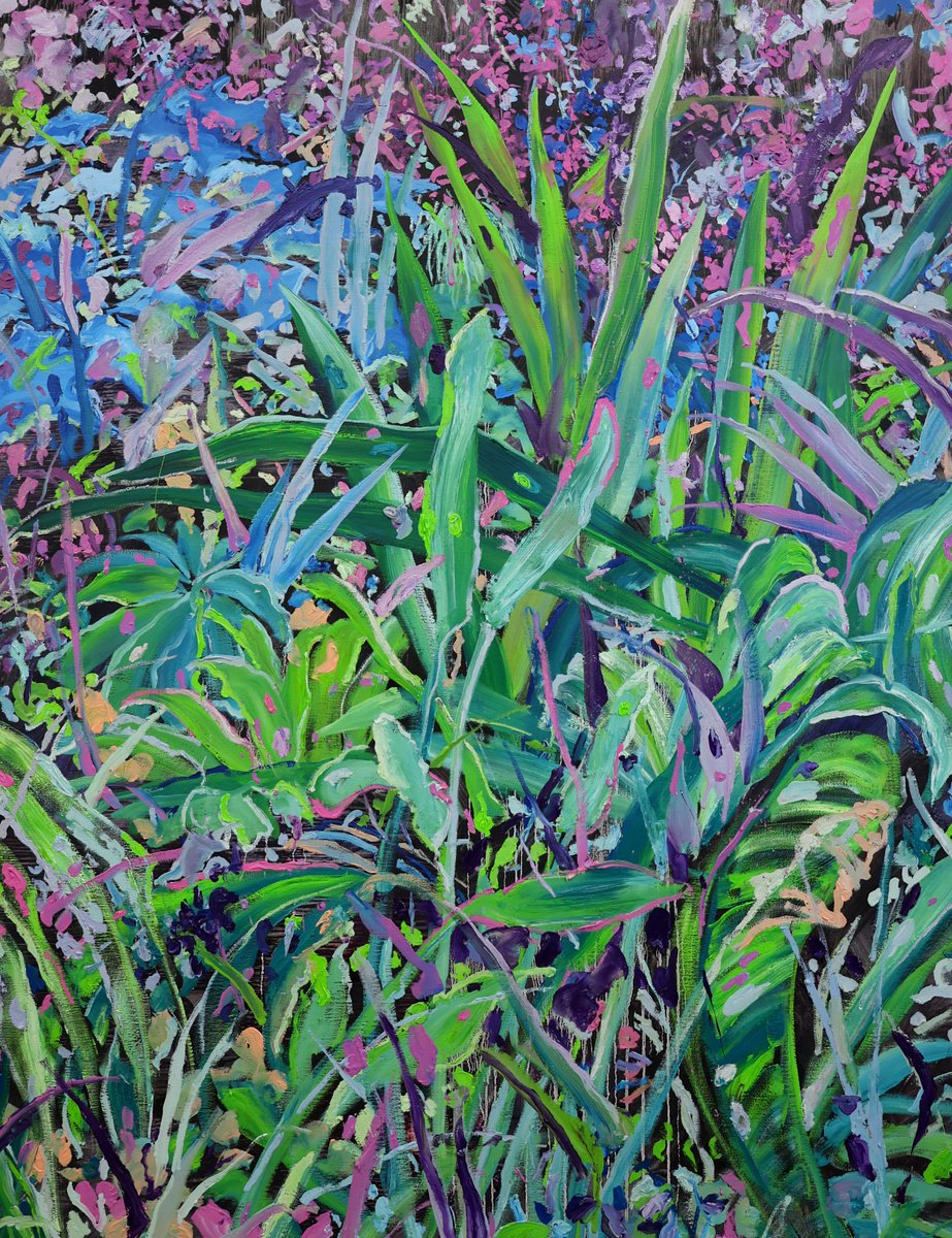 Expressive Landscape Oil Painting By Dominic Virtosu, 39 X 51, Purple Inside, Original Artwork