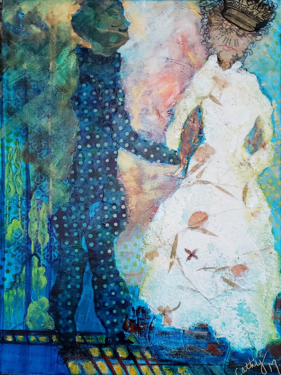 Portrait Painting By Cathy Maiorano, 18 X 24, Mardi Gras, Original Artwork