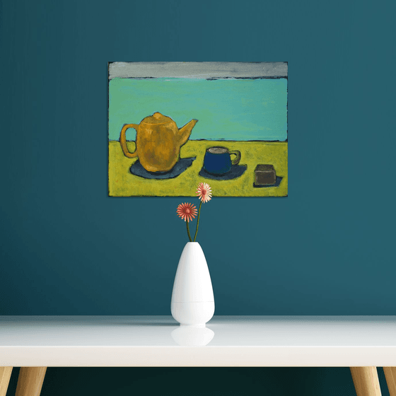 Eau de Nil on black canvas