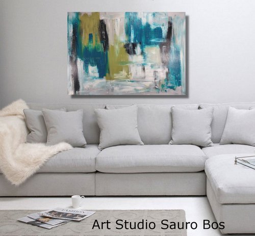large paintings for living room/extra large painting/abstract Wall Art/original painting/painting on canvas 120x80-title-c712 by Sauro Bos