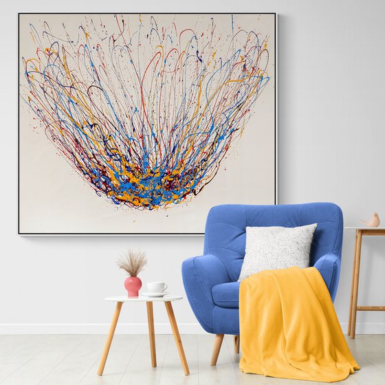 Sprucigi N-26 (H)137x(W)158 cm. Colorful Splash Abstract Painting