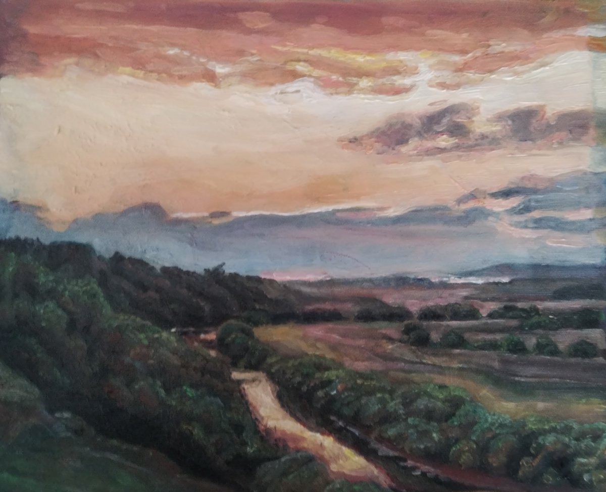 Landscape Oil Painting By Viktoria Deri, 12 X 10", Landscape, Original Artwork