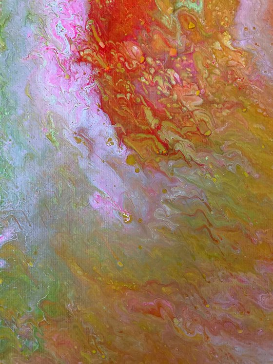 "Energy Orbiting" - FREE USA SHIPPING - Original Abstract PMS Fluid Acrylic Painting - 24 x 18 inches