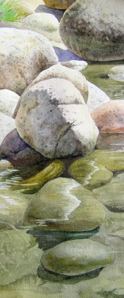 Rocks & Water by Olga Beliaeva Watercolour