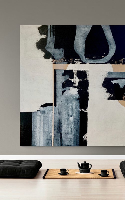 Abstraction No. 2022  black & white XXL by Anita Kaufmann