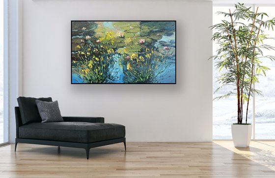 Water Lilies Oil Painting on Canvas