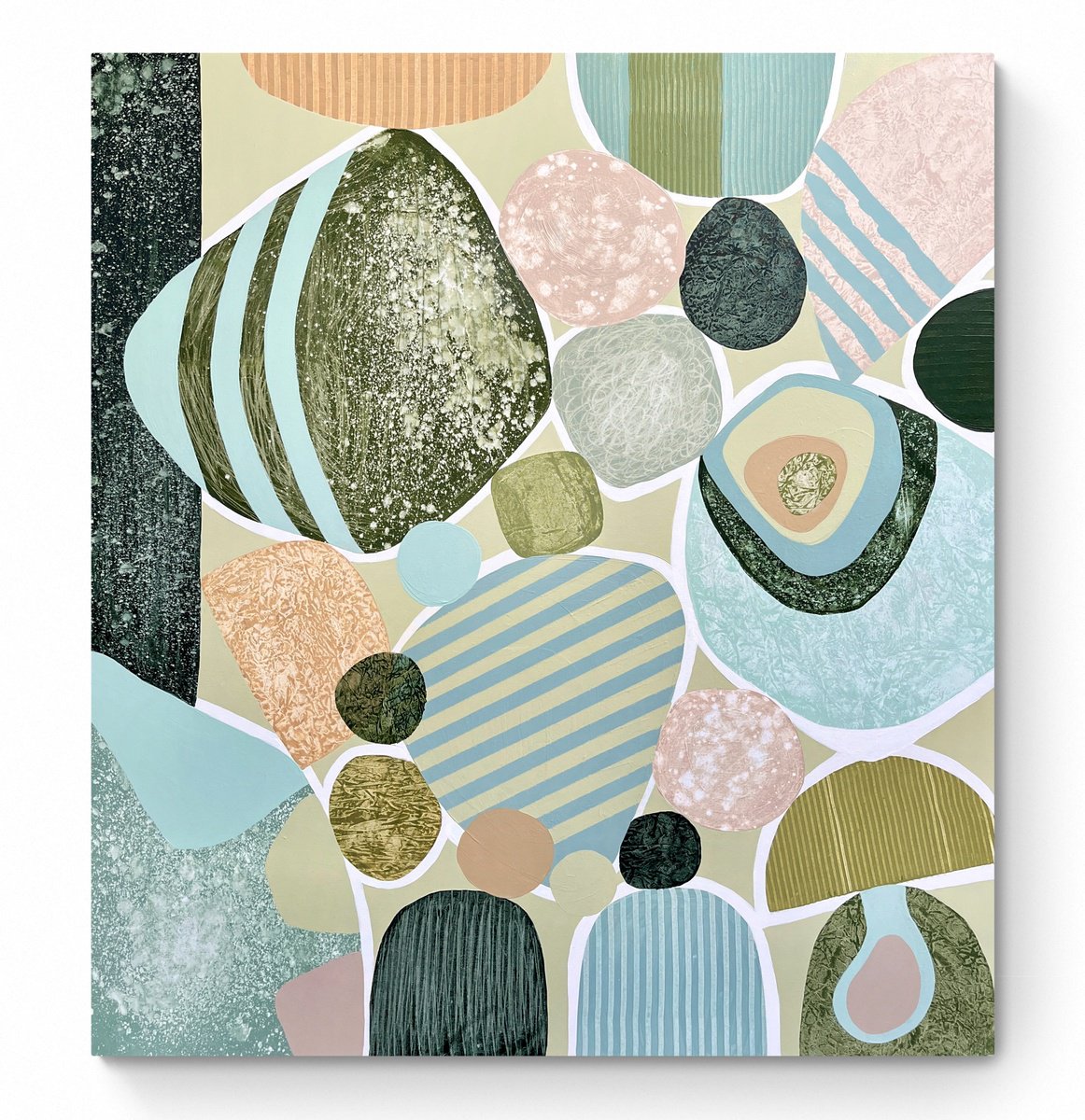 Abstract Acrylic Painting By Cristina Dalla Valentina, 35 X 39, Gatherings 7, Original Artwork