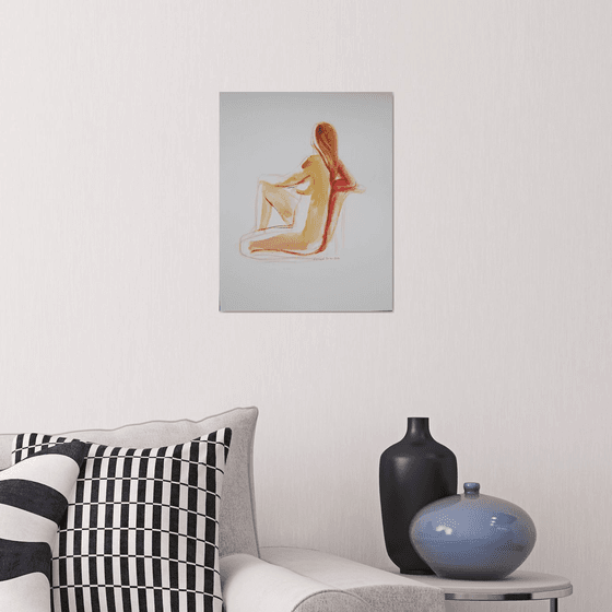 seated female nude