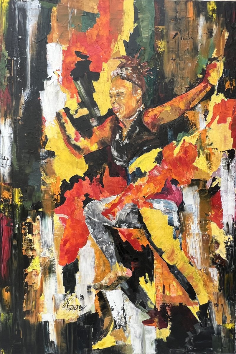 African Dancer 2 By Shazia Mufti, 24 X 35, Artwork For Sale On Artfinder