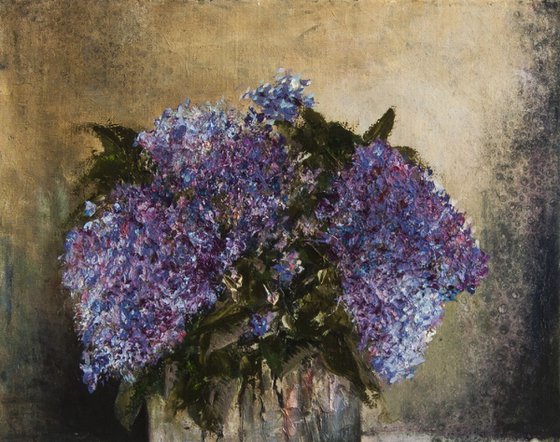 Evening still life with a lilac.