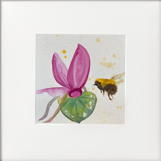 Bee & Cyclamen flower