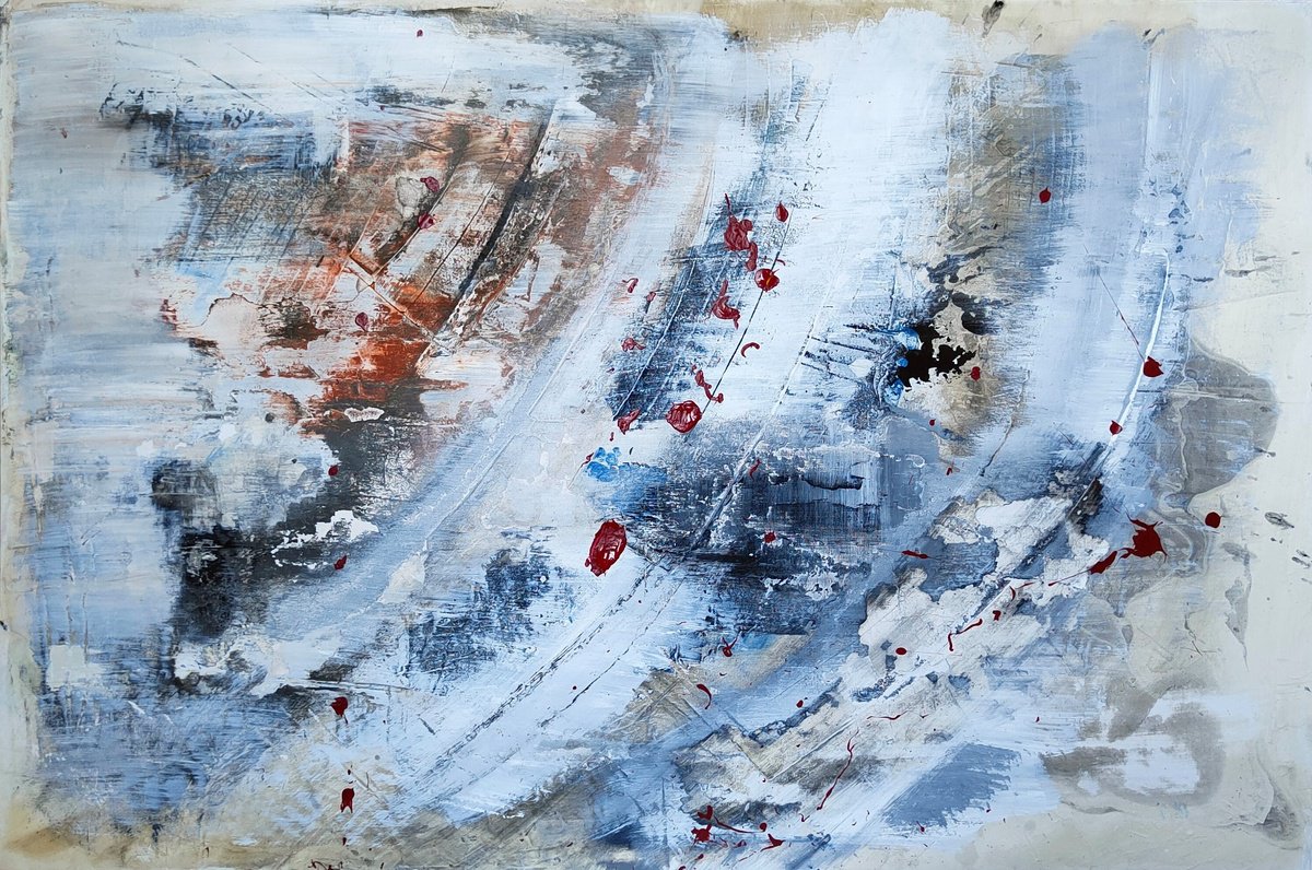 Abstract Acrylic Painting By Carlos Alberto Rizzotti, 47 X 31, Rivelazione, Original Artwork