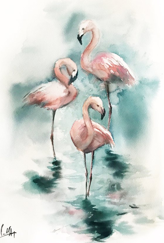 louis vuitton flamingos Painting