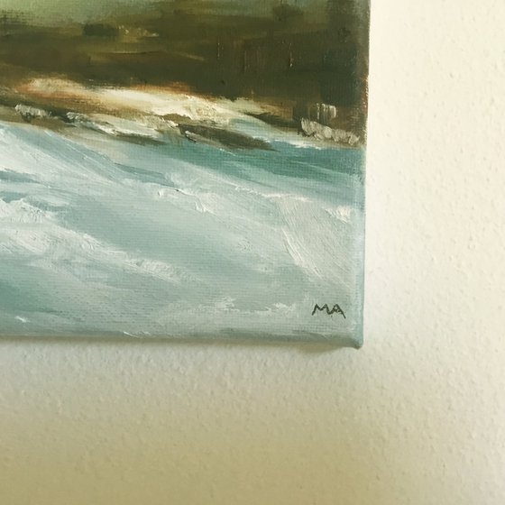 Dreams Carried On The Waves - Original Seascape Oil Painting on Stretched Canvas