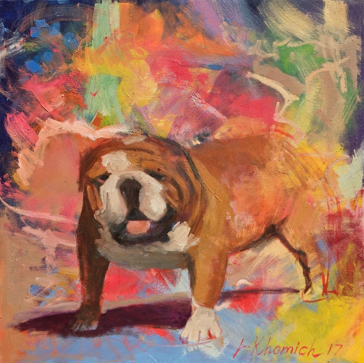 Bulldog Painting English Bulldog By Leo Khomich Artfinder