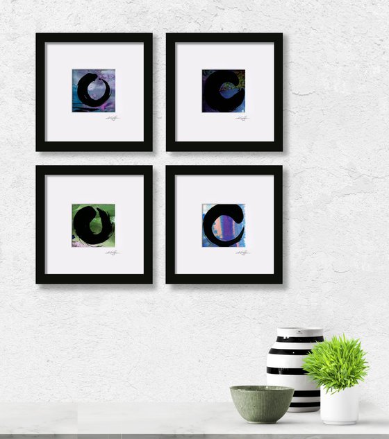 Enso Zen Circle Collection 1 - 4 Paintings