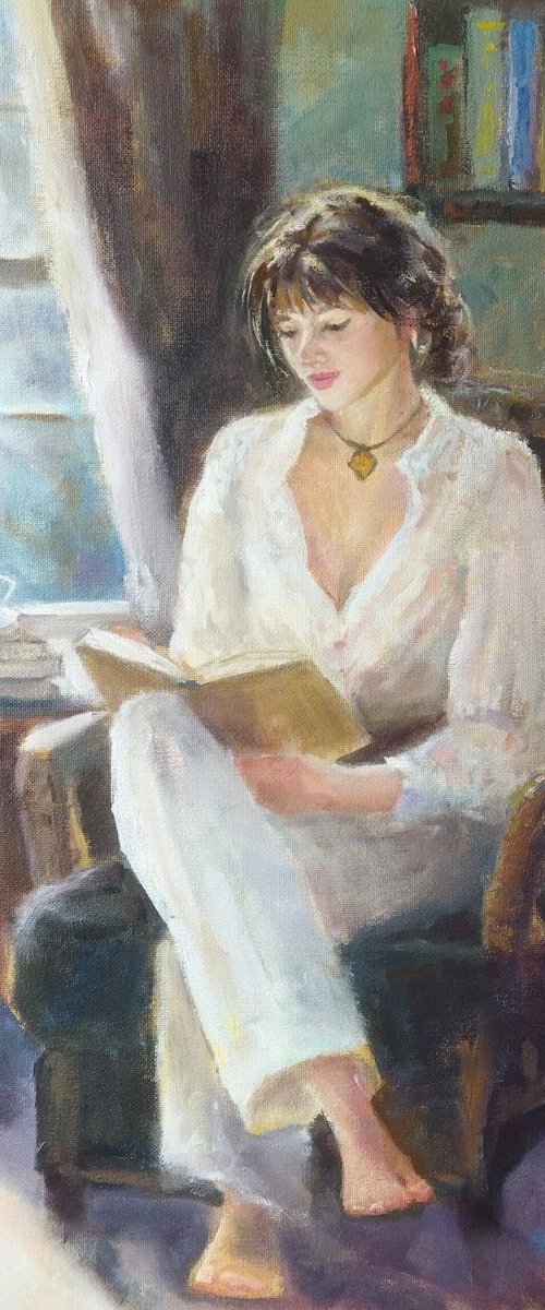 Reading by the Window by Ann Krasikova