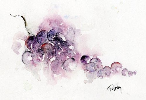 Grapes on washi by Alex Tolstoy