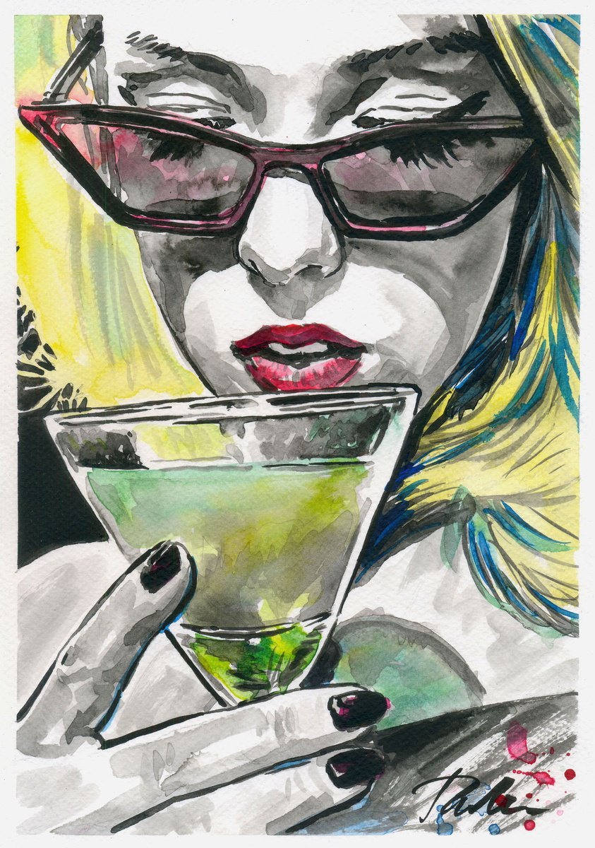 Blonde with the Cocktail by Tashe