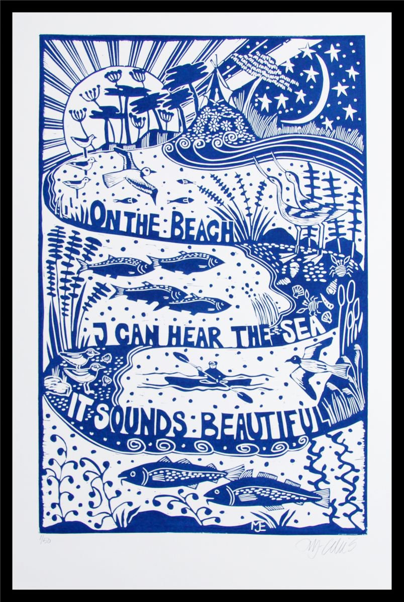 On the Beach, I can hear the Sea, it sounds beautiful by Mariann Johansen-Ellis