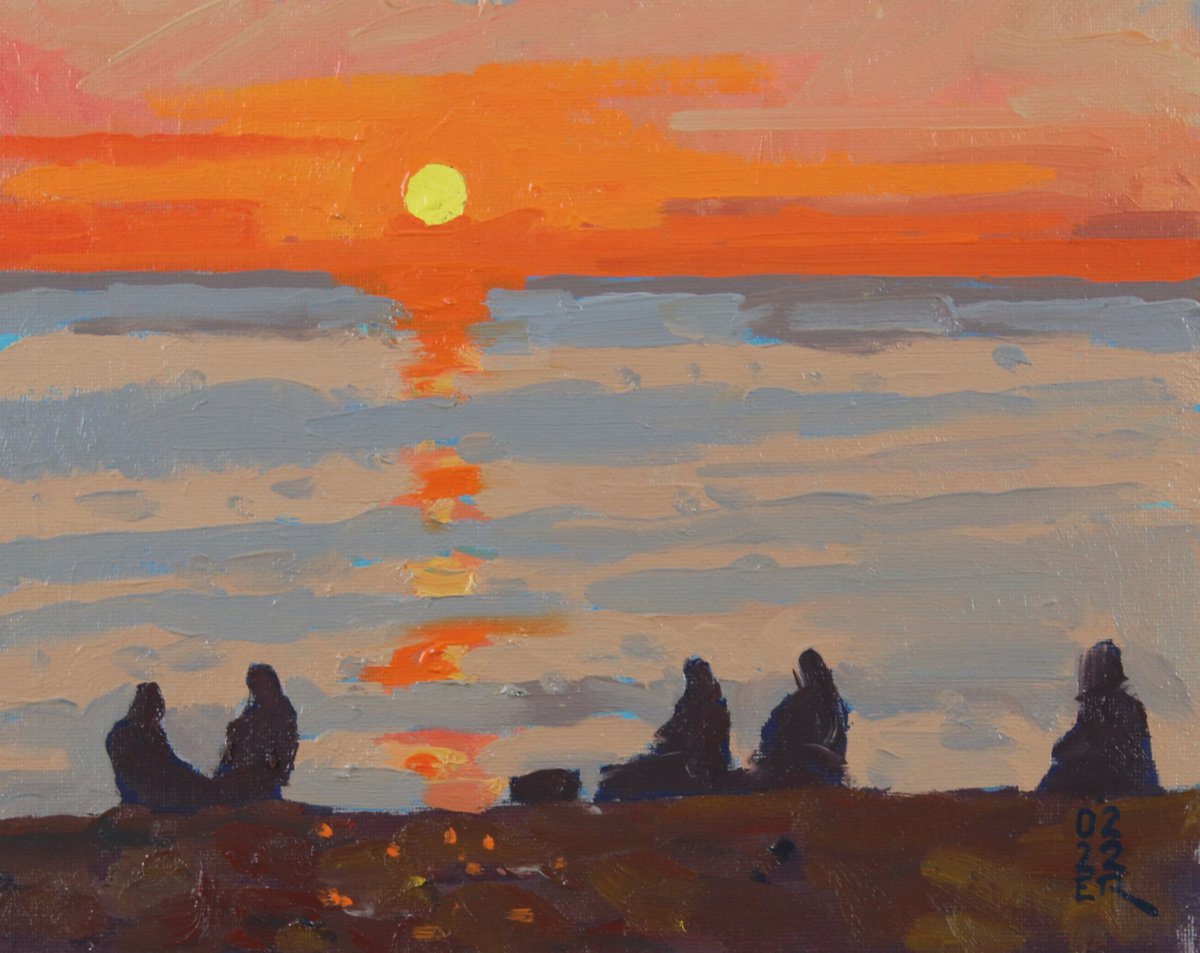 Sun Setting on on Brighton Beach by Elliot Roworth