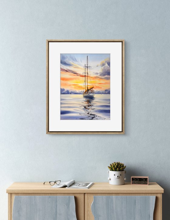 Golden hour on a yacht