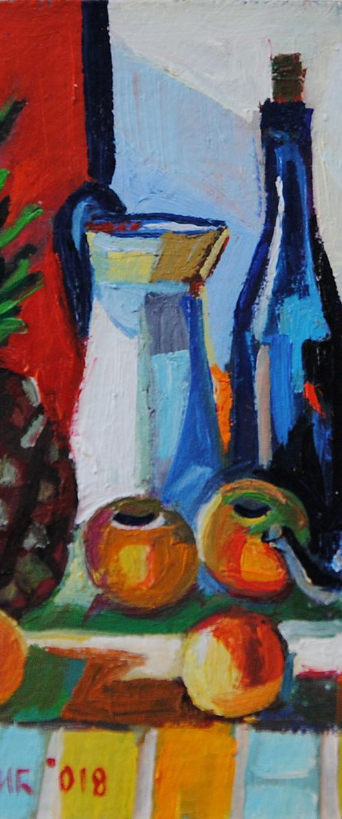 Still ife with apples / 9.8 x 9.8 cm by Maja Đokić Mihajlović