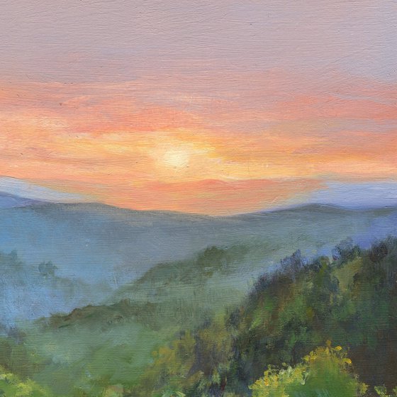 'Sunset in the mountains'