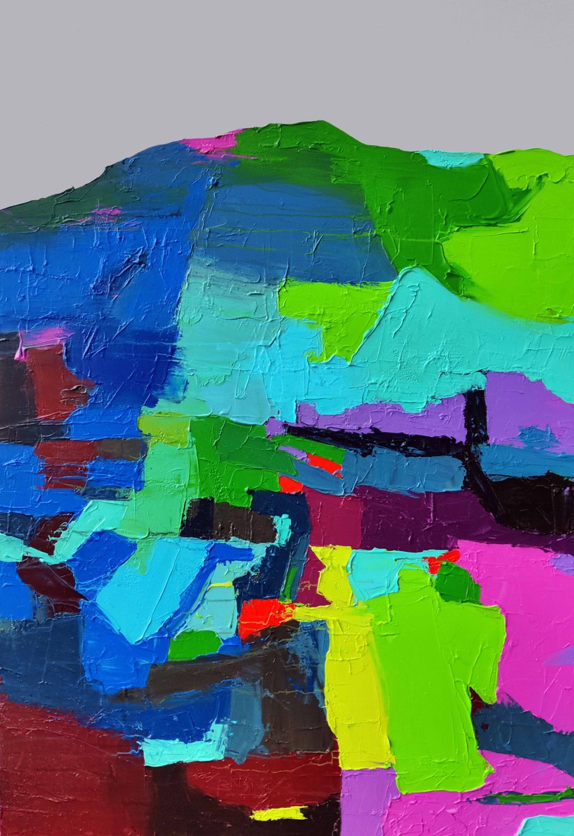 Impressionistic Landscape Acrylic Painting By Abhishek Kumar, 48 X 66, Winter Sunshine, Original Artwork