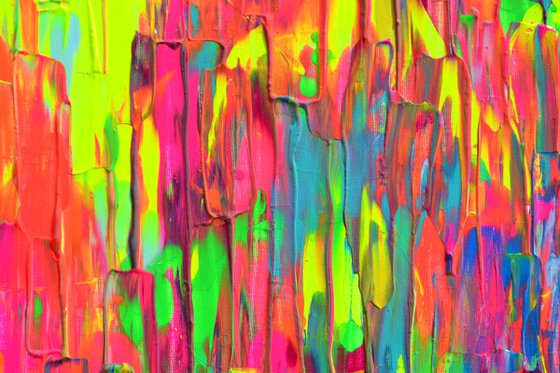 47.3x31.5'' Large Ready to Hang Colourful Modern Abstract Painting - XXL Happy Gypsy Dance 13