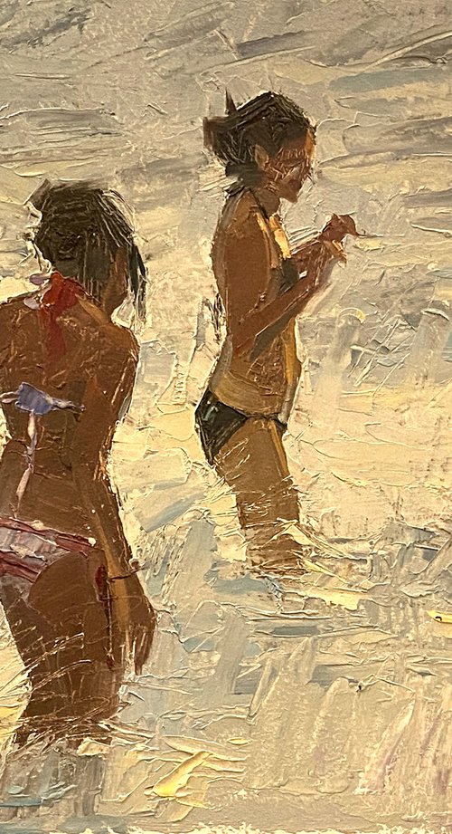 Beach Girls At Sunset by Paul Cheng