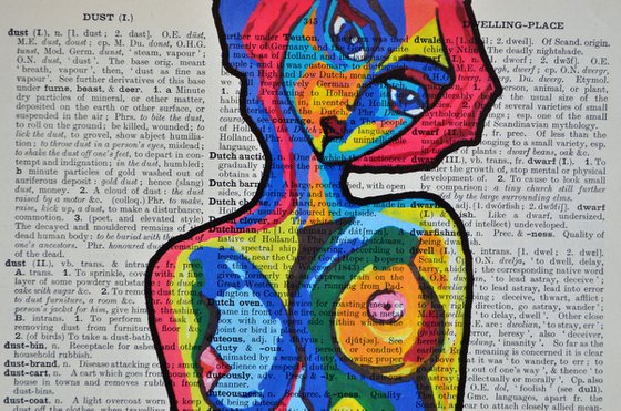 Picasso Women - Collage Art on Large Real English Dictionary Vintage Book Page