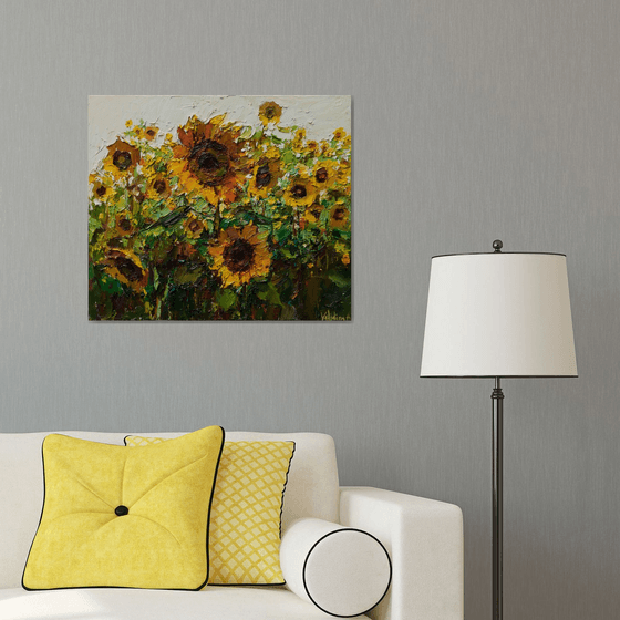 Sunflowers  Impasto Oil painting