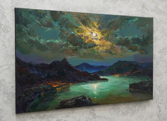 Night space over the bay