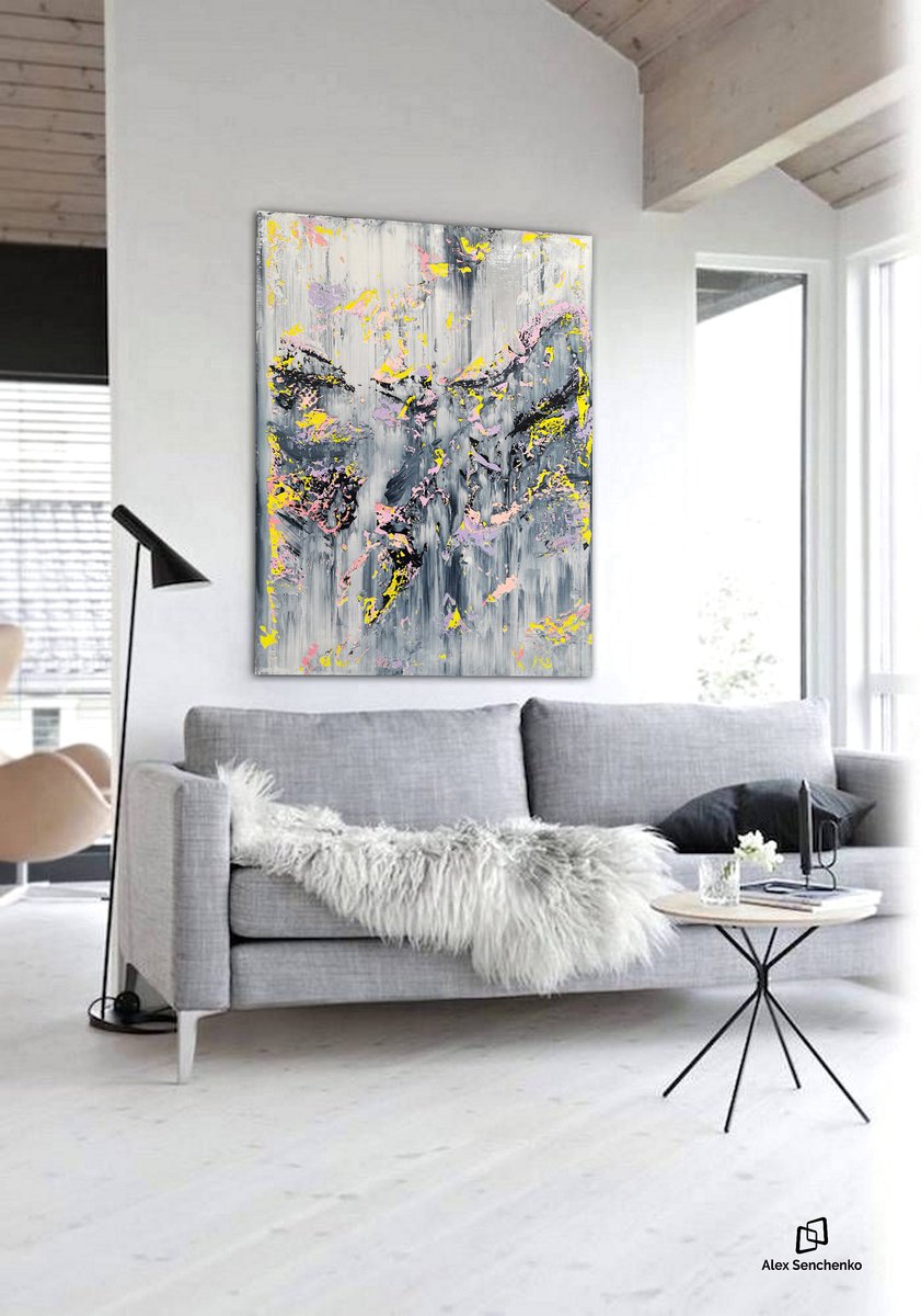 Abstract Acrylic Painting By Alex Senchenko, 39 X 47, Abstract 2216, Original Artwork