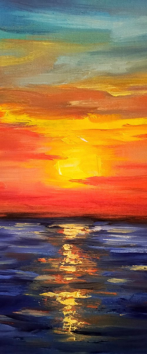 Sunset and the sea by Anastasia Art Line