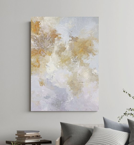 "Thinness" Abstract acrylic flower line art