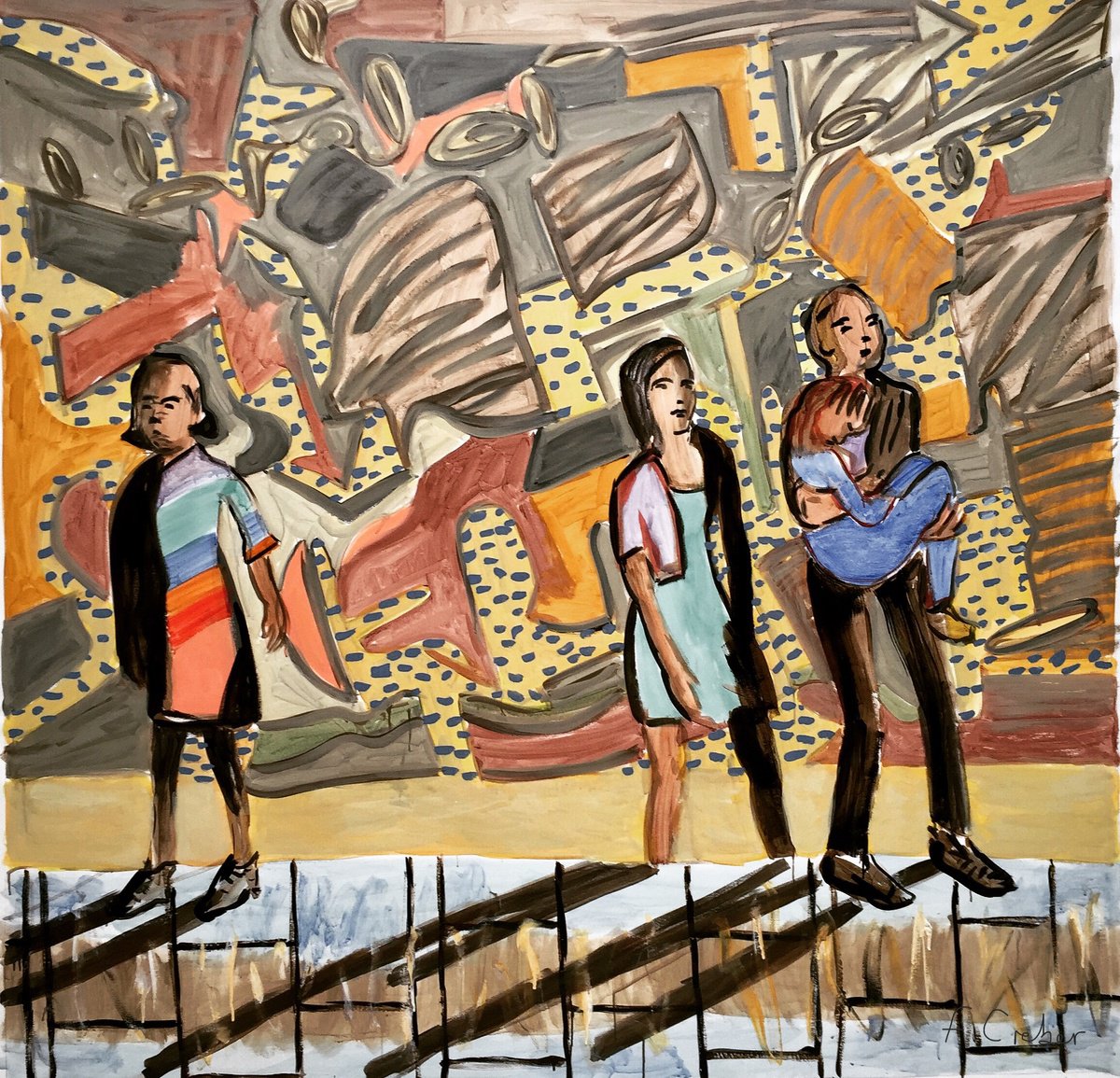 Street Scene Pavement By Frank Creber, 79 X 79, Artwork For Sale On Artfinder