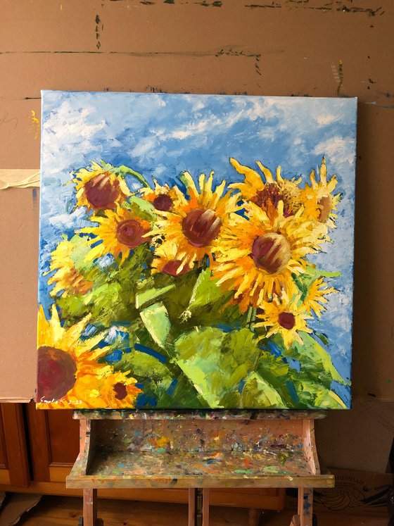 Abstract sunflowers 70-70cm