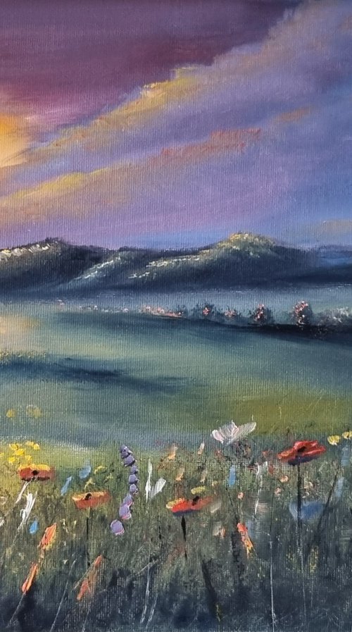 Sunset Wildflowers by Hayley Huckson