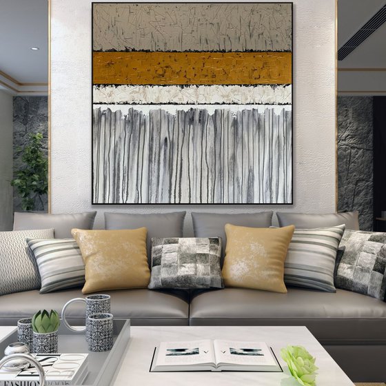 Golden Illusion - XL LARGE, GOLD ABSTRACT ART – EXPRESSIONS OF ENERGY AND LIGHT. READY TO HANG!