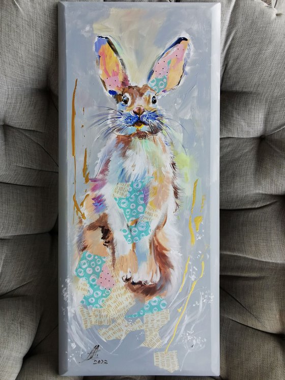 Colorful rabbit, Animal painting