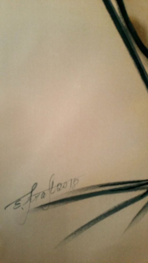 "Before performance I" Original acrylic painting on fabric 84x67x2cm.ready to hang