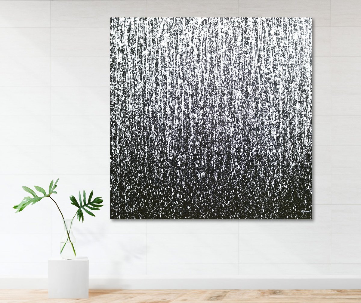 Abstract Landscape Acrylic Painting By Isabelle Pelletane, 39 X 39, Light Rain, Original Artwork