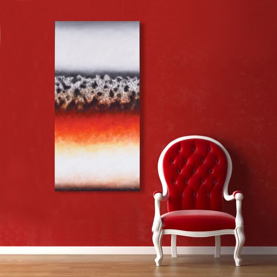 SALE! White/Black/Red/Silver Abstract Wall Decor