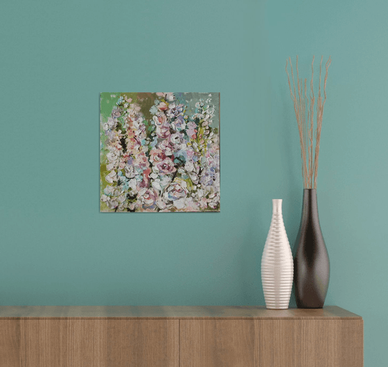 Pink Flowers Painting, original oil art