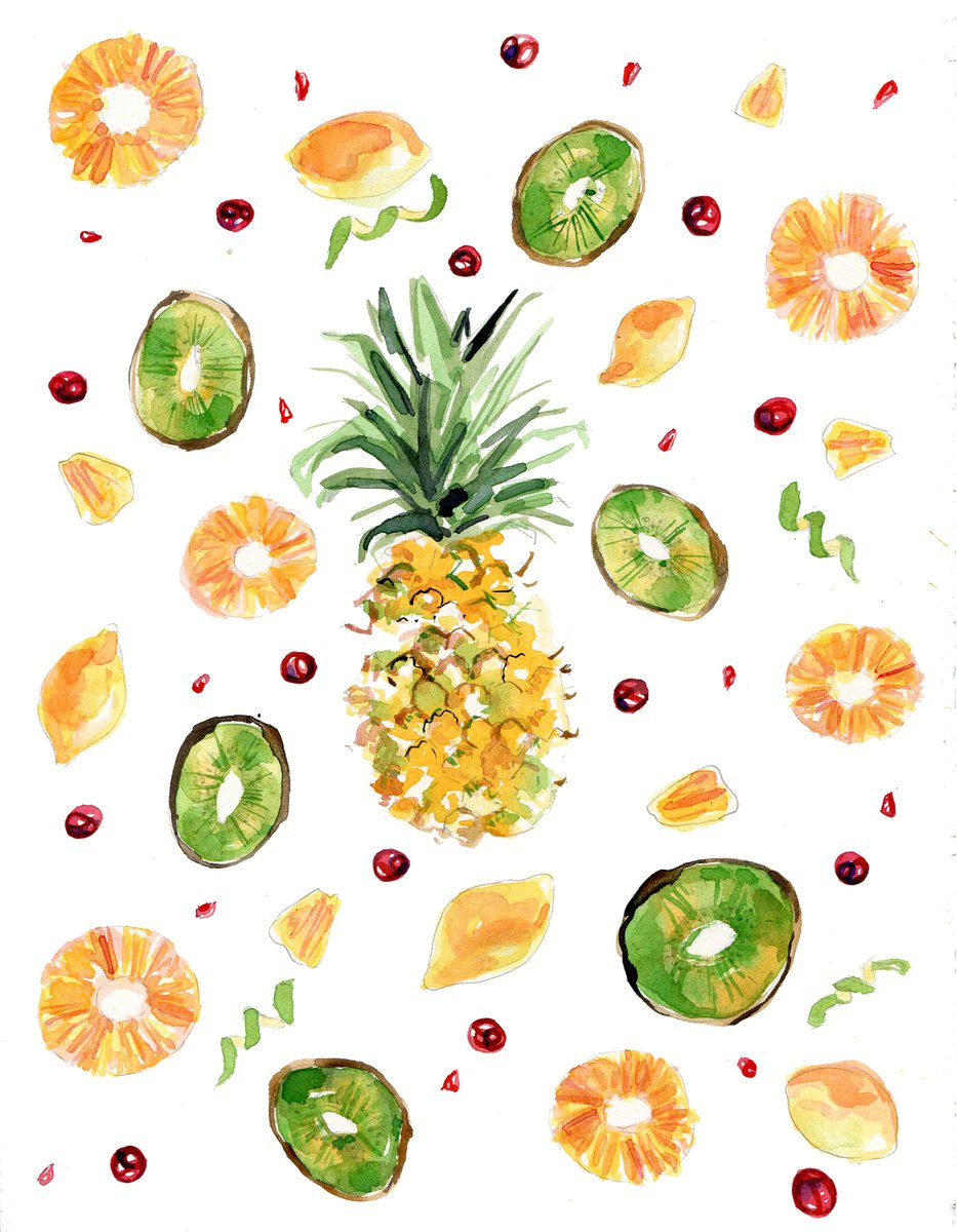 Tropical fruit pattern by Hannah Clark