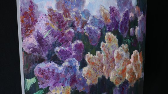 Sunny Lilac Branches - Lilac painting