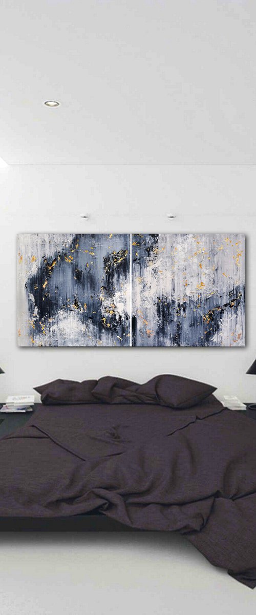 200x100cm. / abstract painting / Abstract 21108 by Alex Senchenko